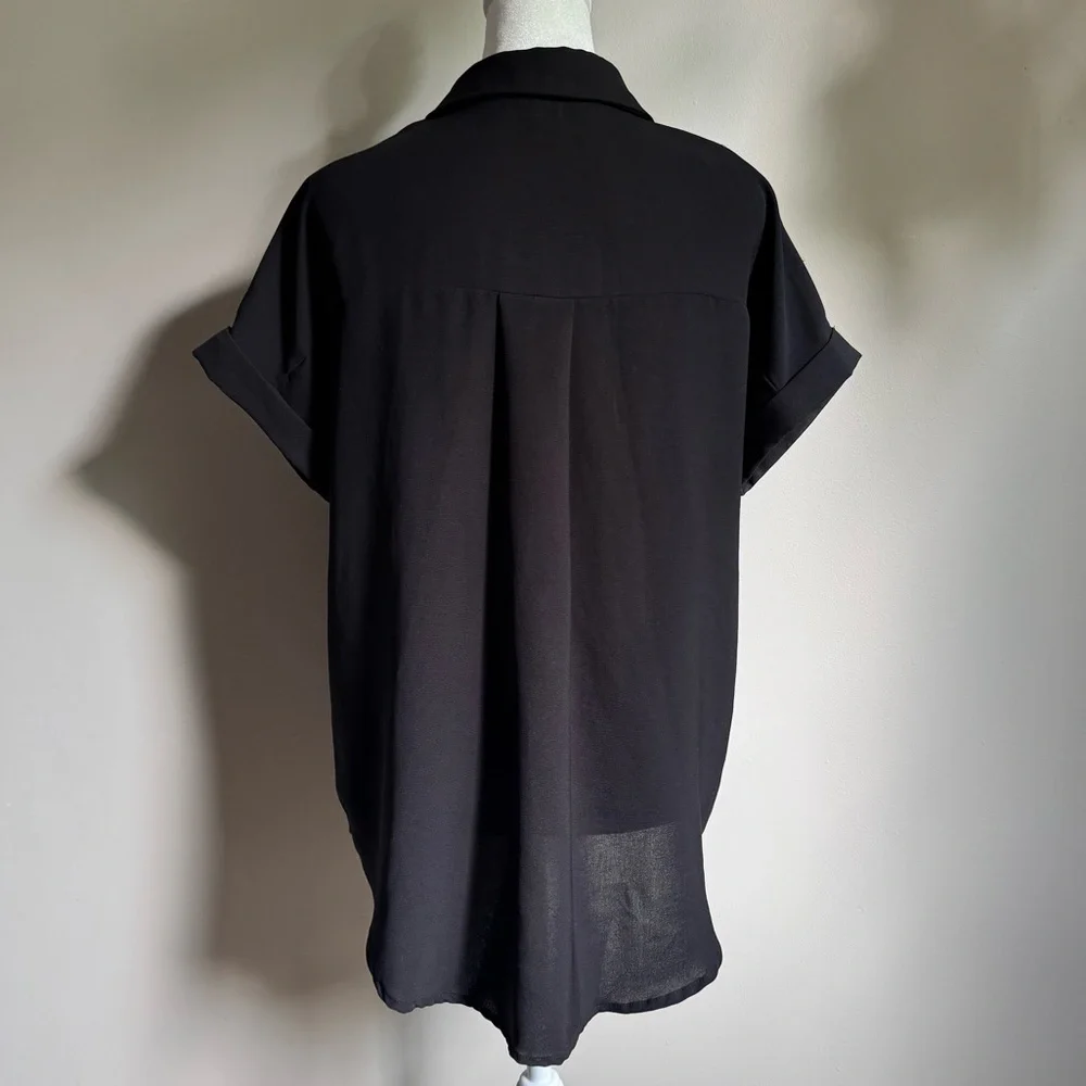 SHEIN Lune Classic‎ Black Button-Up Women's Blouse size Small - Picture 6 of 6